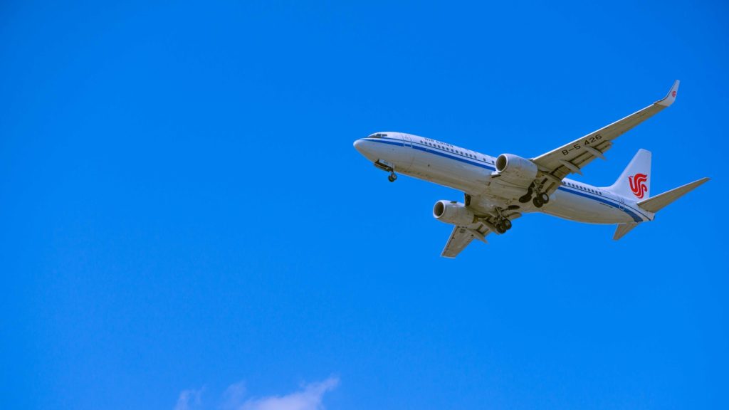 an airplane flying in the sky