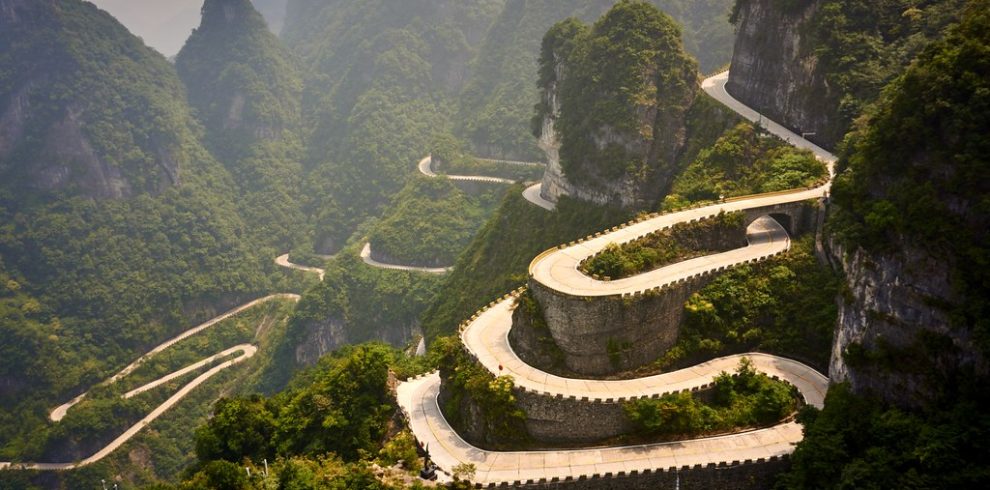 Tianmen mountain road Zhangjiajie China