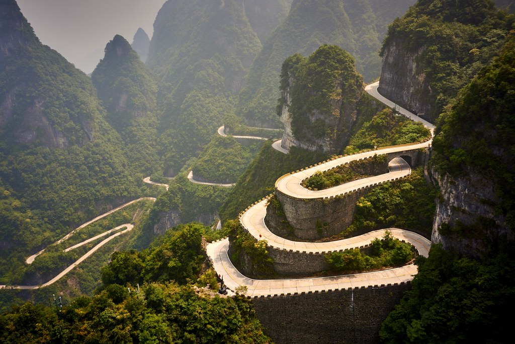 Tianmen mountain road Zhangjiajie China