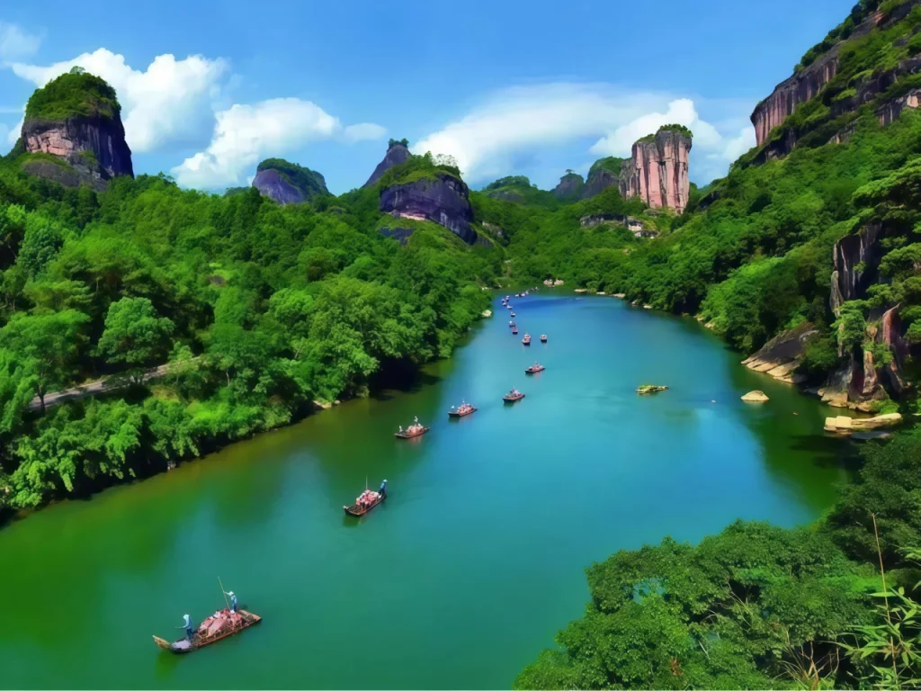 Сплав на бамбуковых плотах по реке Цзюцюйси