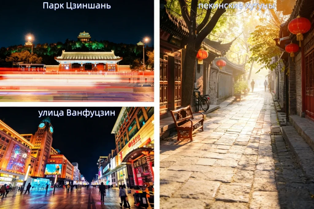 Парк Цзиншань, пекинские хутуны, улица Ванфуцзин
