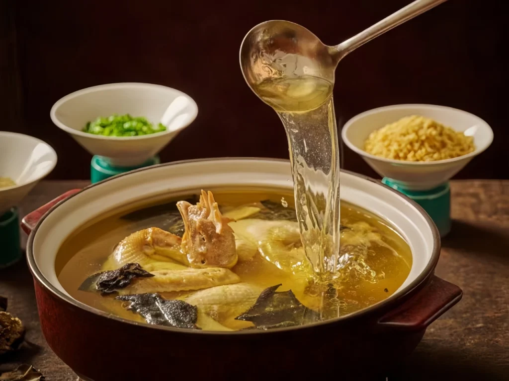 Тушеная курица с каменным ухом