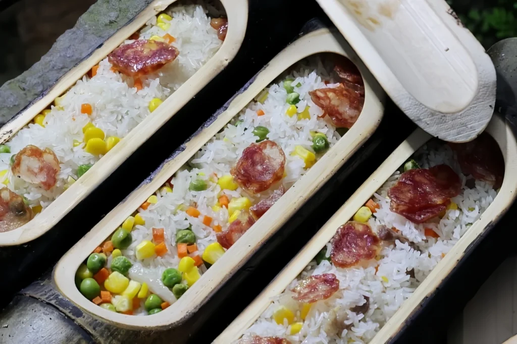 Рис в бамбуке