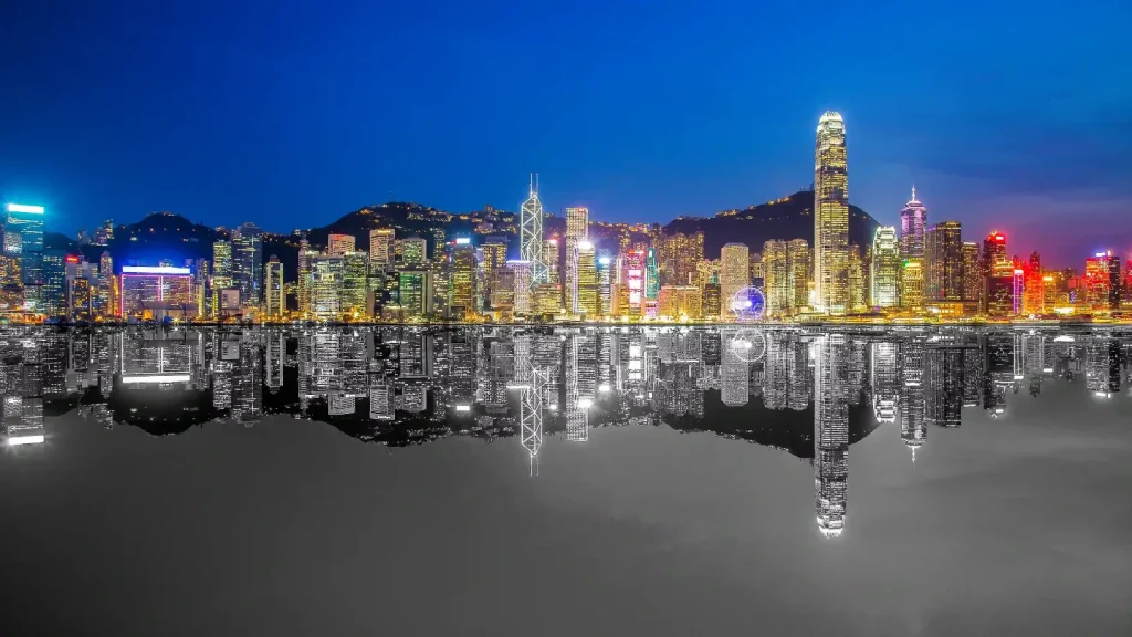 Ночной пейзаж Гонконга