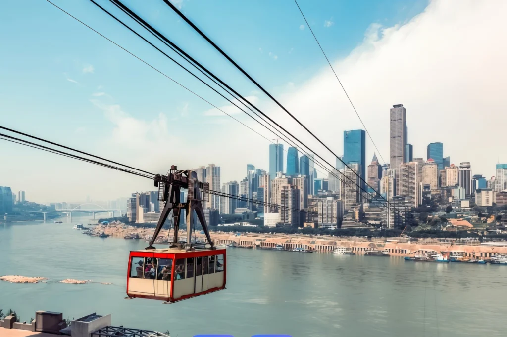 Канатная дорога на реке янцзы