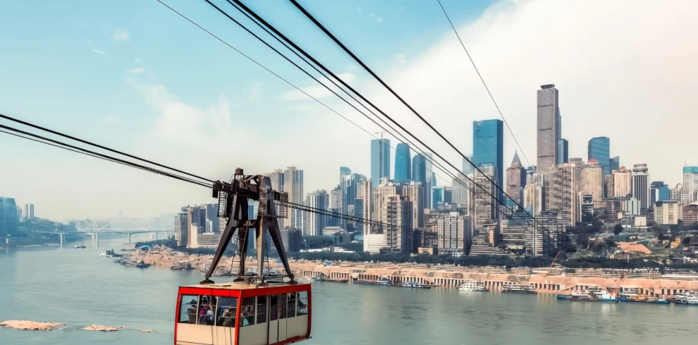 Канатная дорога на реке янцзы